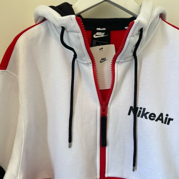 Nike Air full zip hoodie black red white block style Men’s size Medium - Picture 7 of 7